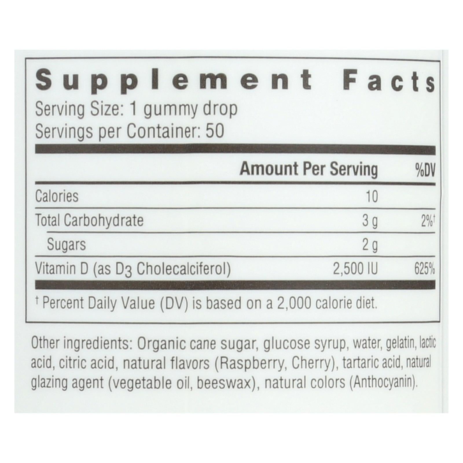 Rainbow Light Berry-D-Licious Vitamin D3 Raspberry Gummies, 2500 IU, 50 Count