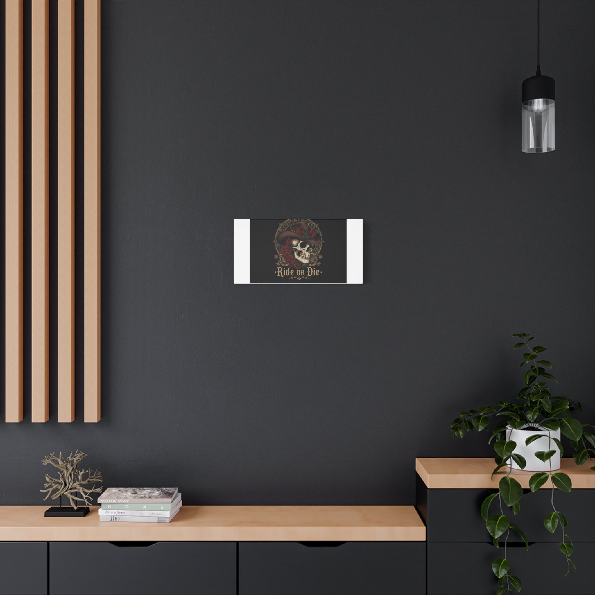 Ride or Die Skull Canvas | Western Skull Art, Gothic Americana