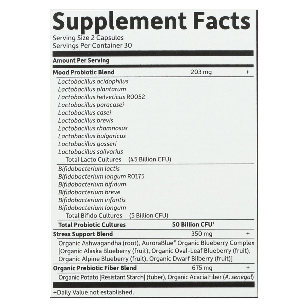 Garden of Life Dr. Formulated Probiotics Mood+, 60 Vegetarian Capsules