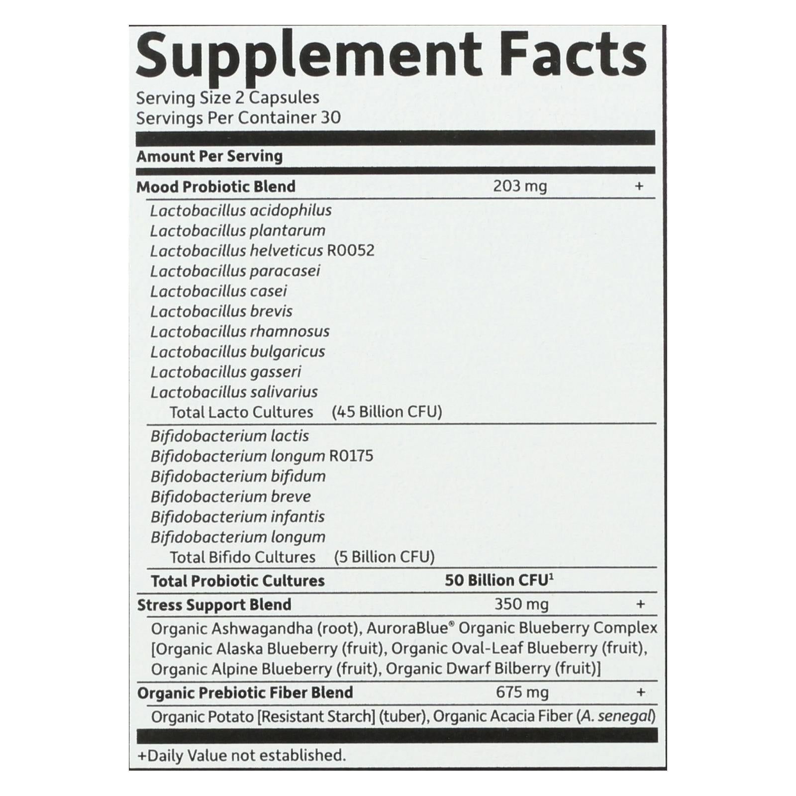 Garden of Life Dr. Formulated Probiotics Mood+, 60 Vegetarian Capsules