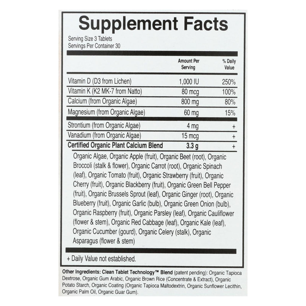 Garden of Life Organics Mykind Plant Calcium, 90 Tablets