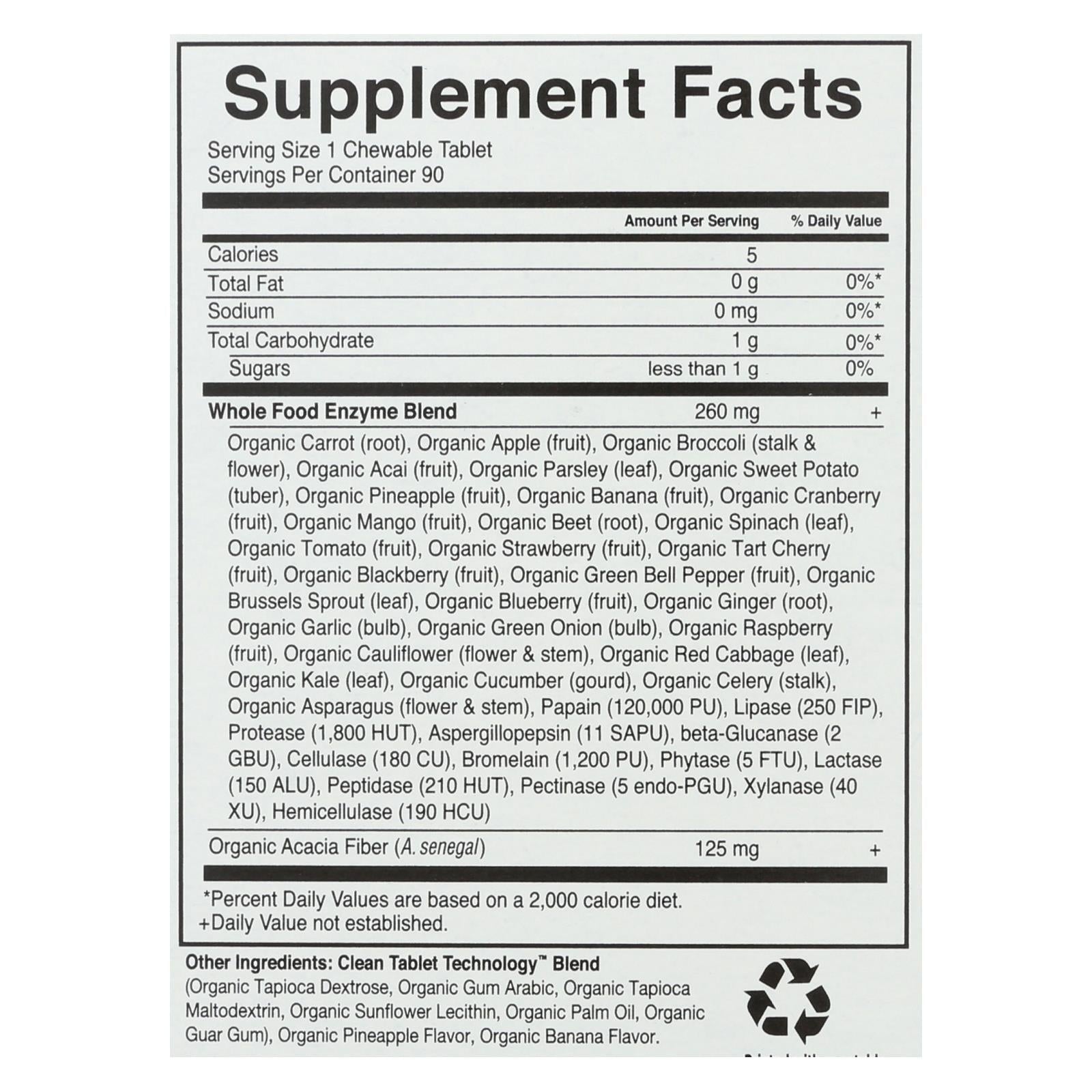 Garden of Life Dr. Formulated Enzymes Organic Digest+ Tropical Fruit, 90 Chewables