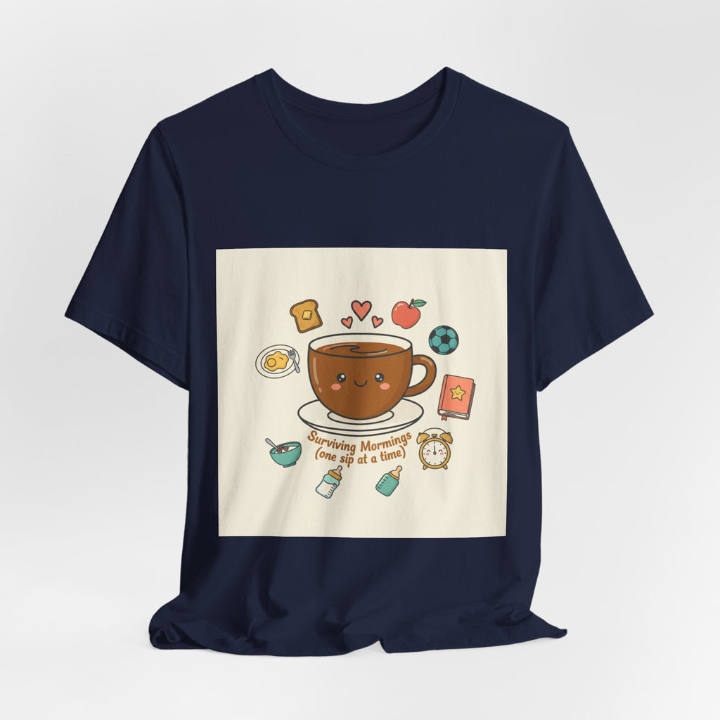 Morning Chaos Coffee & Kids Tee | mom life tee, tired parent shirt