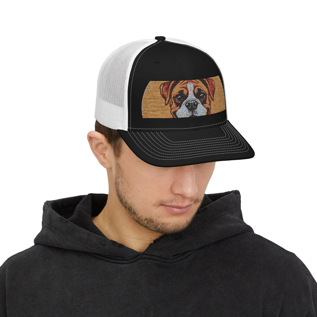 Embroidered Bulldog Trucker Cap – Snapback Mesh Hat