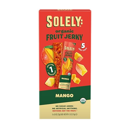 Solely Organic Mango Fruit Jerky Multipack, Case of 12, 4.1 Ounce Packs
