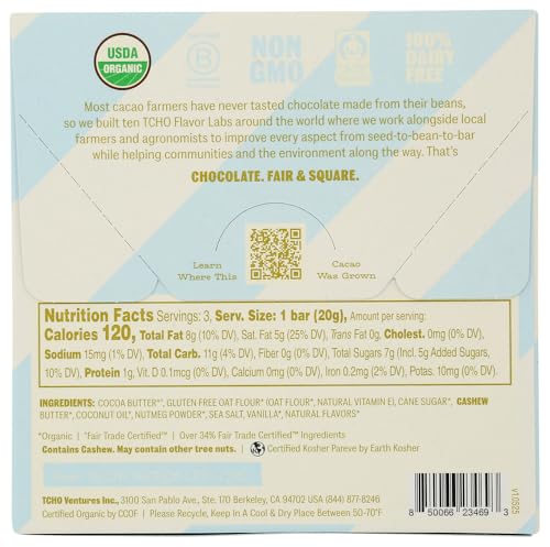 TCHO Organic Yule Nog Oat Milk Chocolate Bar, Case of 10, 2.1 Ounce Bars
