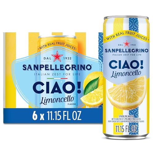 Sanpellegrino Ciao Limoncello Flavored Sparkling Water, Case of 4, 6 Pack