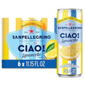 Sanpellegrino Ciao Limoncello Flavored Sparkling Water, Case of 4, 6 Pack