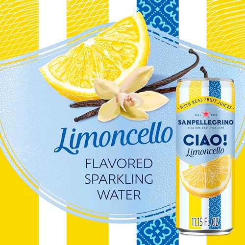 Sanpellegrino Ciao Limoncello Flavored Sparkling Water, Case of 4, 6 Pack