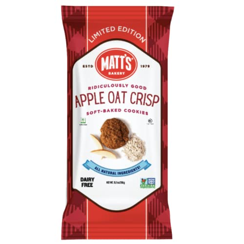 Matt's Cookies Apple Oat Crisp Cookies, Case of 6, 10.5 Ounce