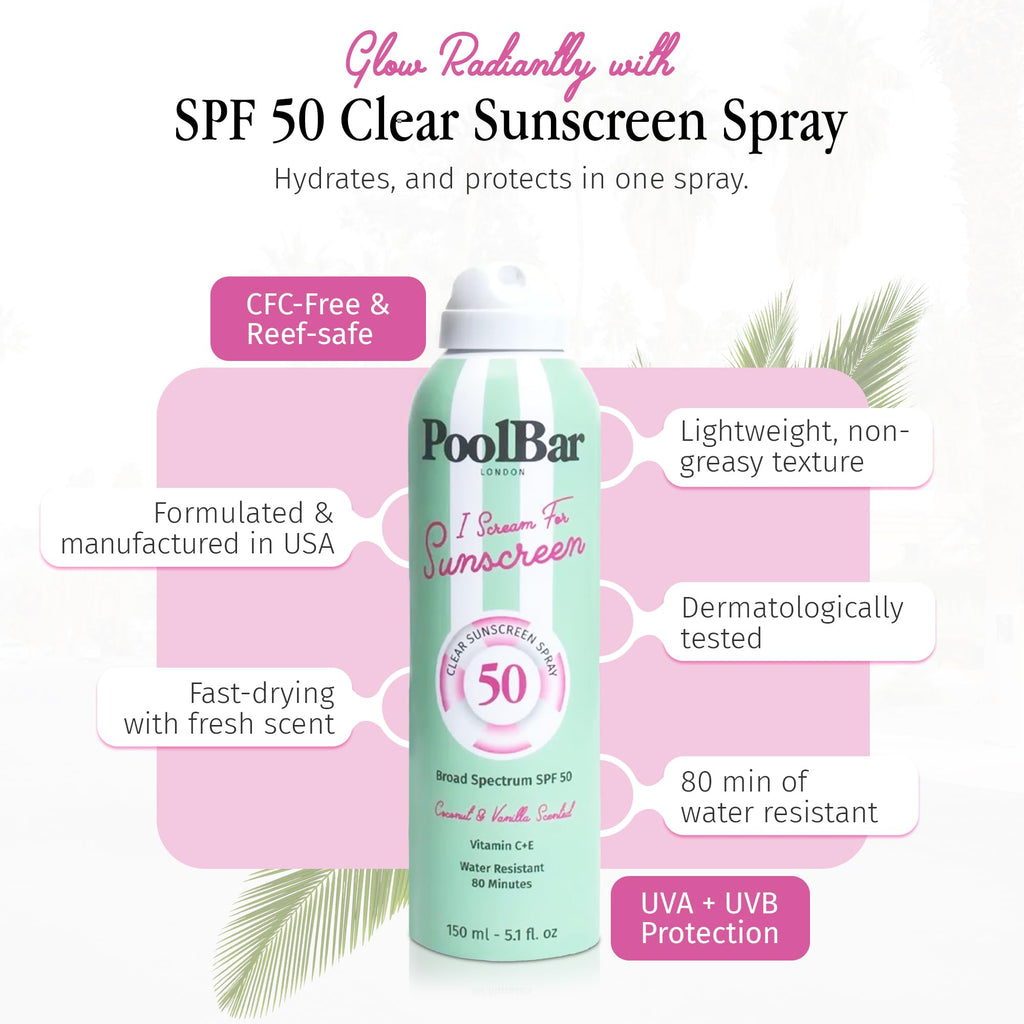 Poolbar SPF 50 Sunscreen Spray, 5.1 Ounce
