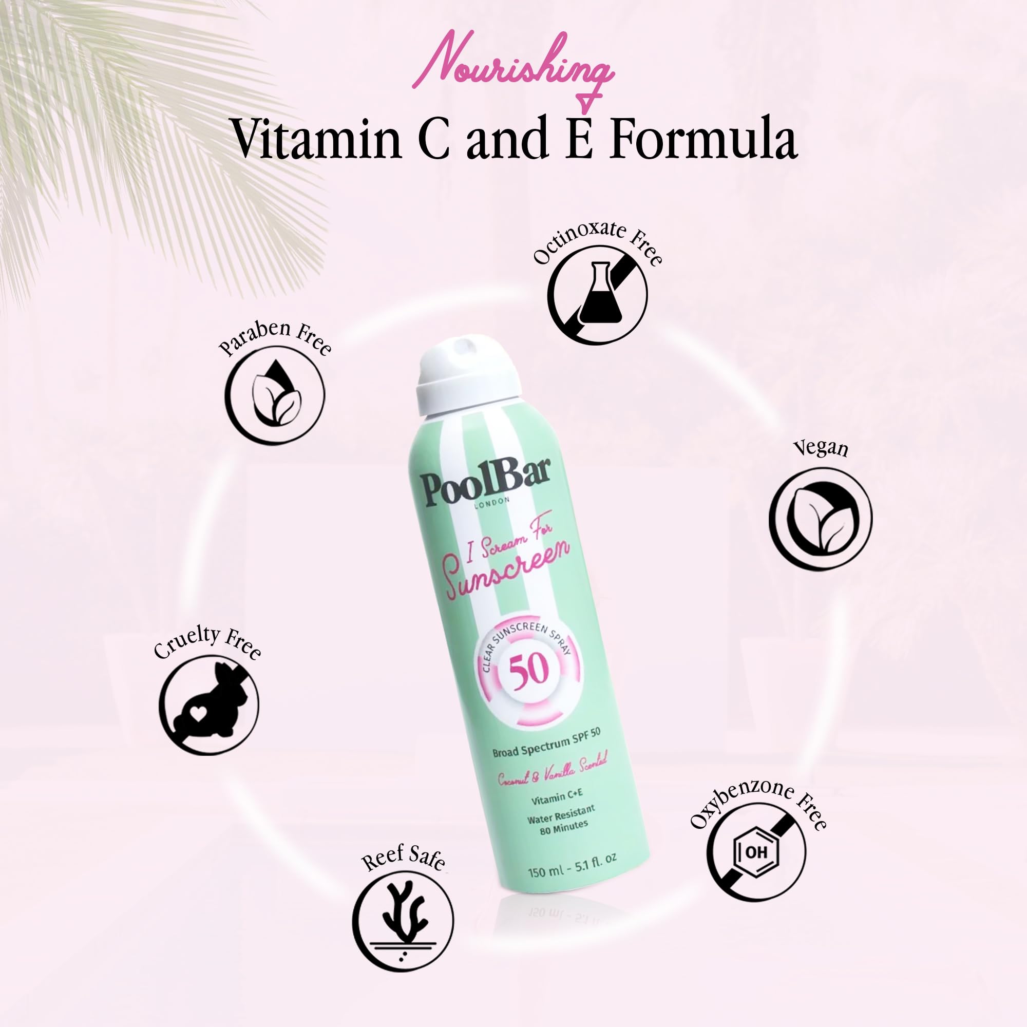Poolbar SPF 50 Sunscreen Spray, 5.1 Ounce