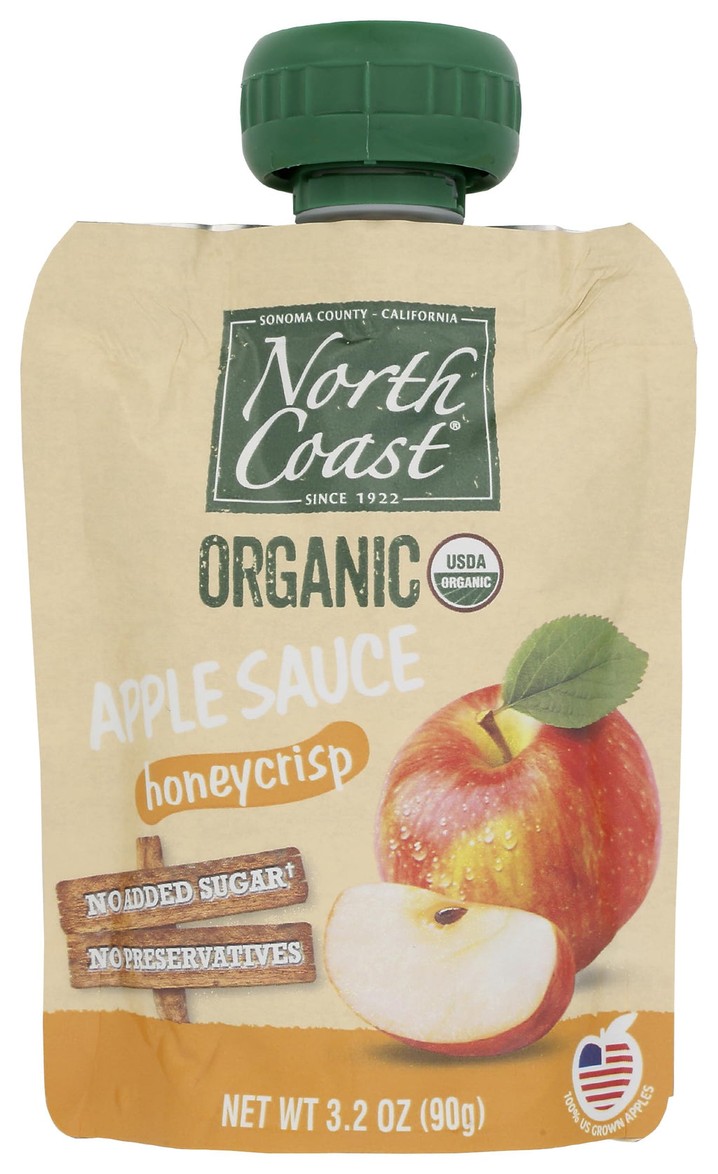 North Coast Organic Honeycrisp Apple Sauce Pouches, Case of 6, 4 Pack, 3.2 Ounce Pouches