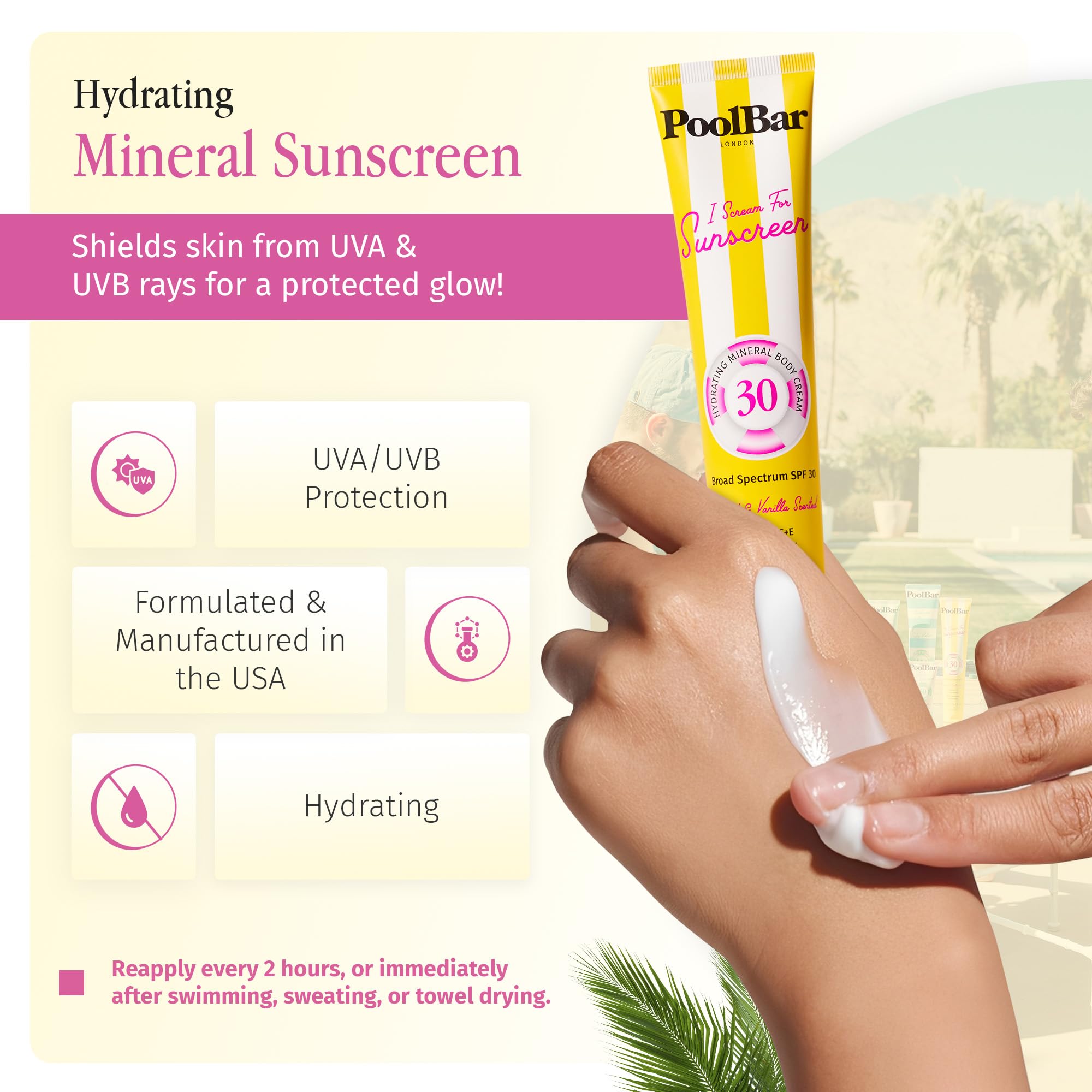 Poolbar SPF 50 Face Sunscreen Cream, 1.7 oz