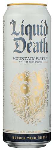 Liquid Death Still Mountain Water, Case of 12, 19.2 Fluid Ounce Cans