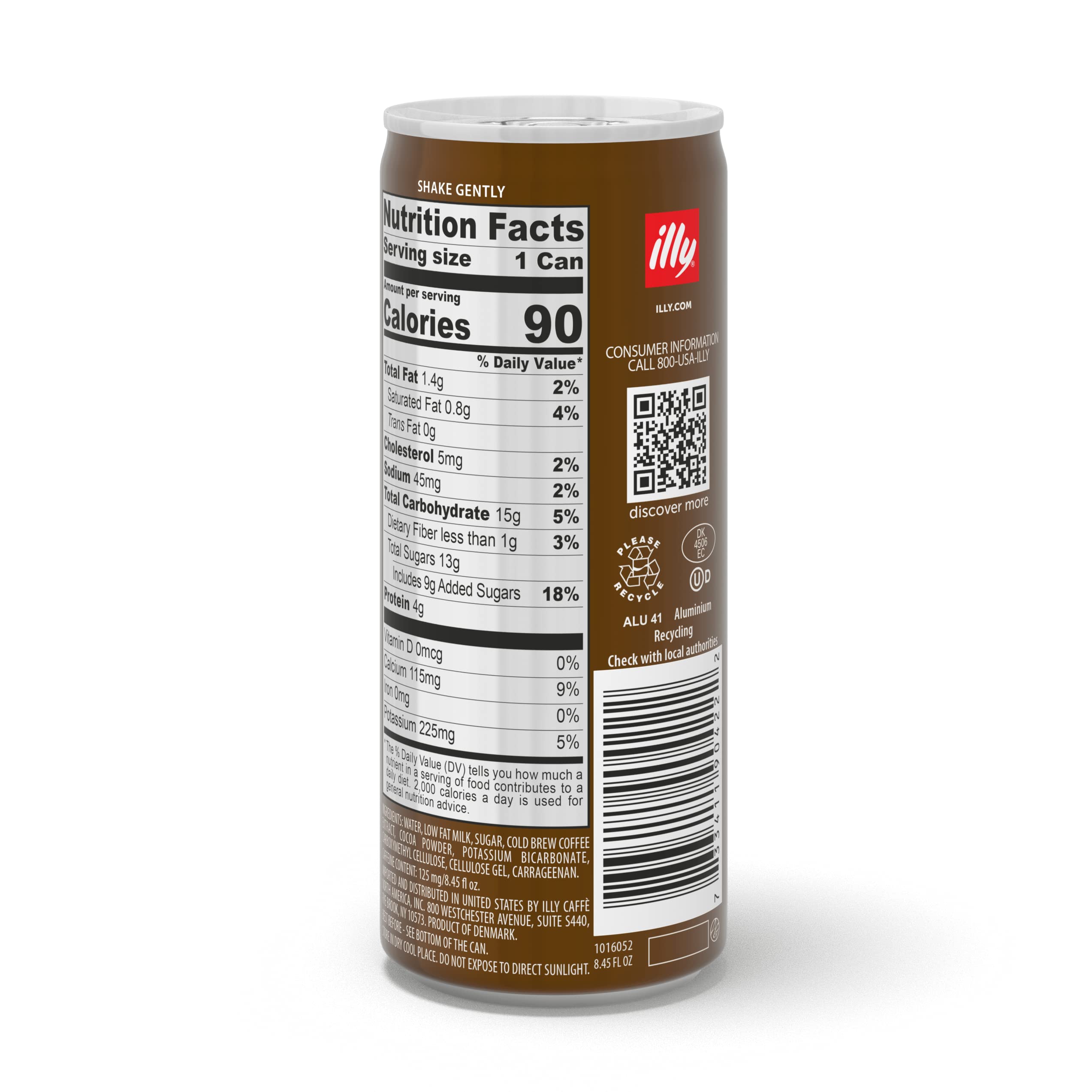 Illy Cold Brew Coffee Ready-To-Drink Cappuccino, 100% Arabica, Case of 12, 8.45 fl oz Cans