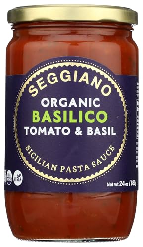 Seggiano Basilico Tomato And Basil Organic Pasta Sauce, Case of 6, 24 oz Jars