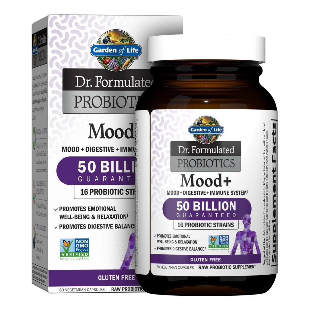 Garden of Life Dr. Formulated Probiotics Mood+, 60 Vegetarian Capsules
