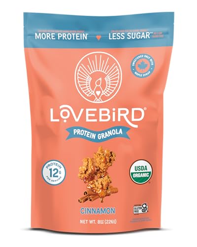 Lovebird Organic Protein Cinnamon Granola, Case of 6, 8 Ounce