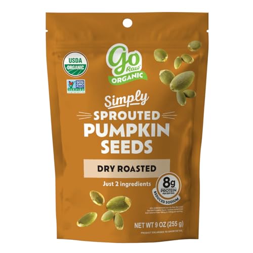 Go Raw Organic Dry Roasted Pumpkin Seeds, Case of 6, 9 Ounce
