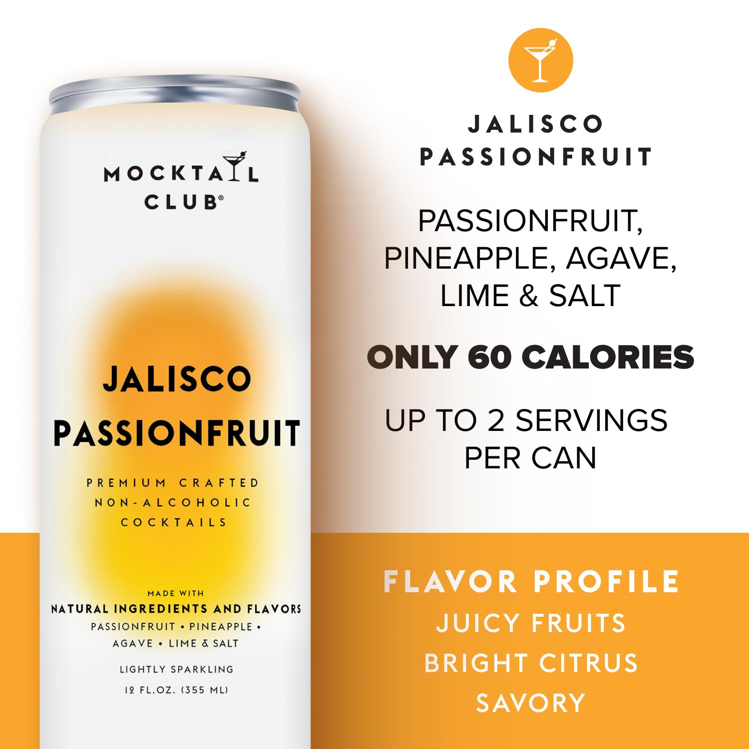 Mocktail Club Jalapeno Passion Fruit Non-Alcoholic Cocktail, Case of 6, 4 x 12 Fl Oz
