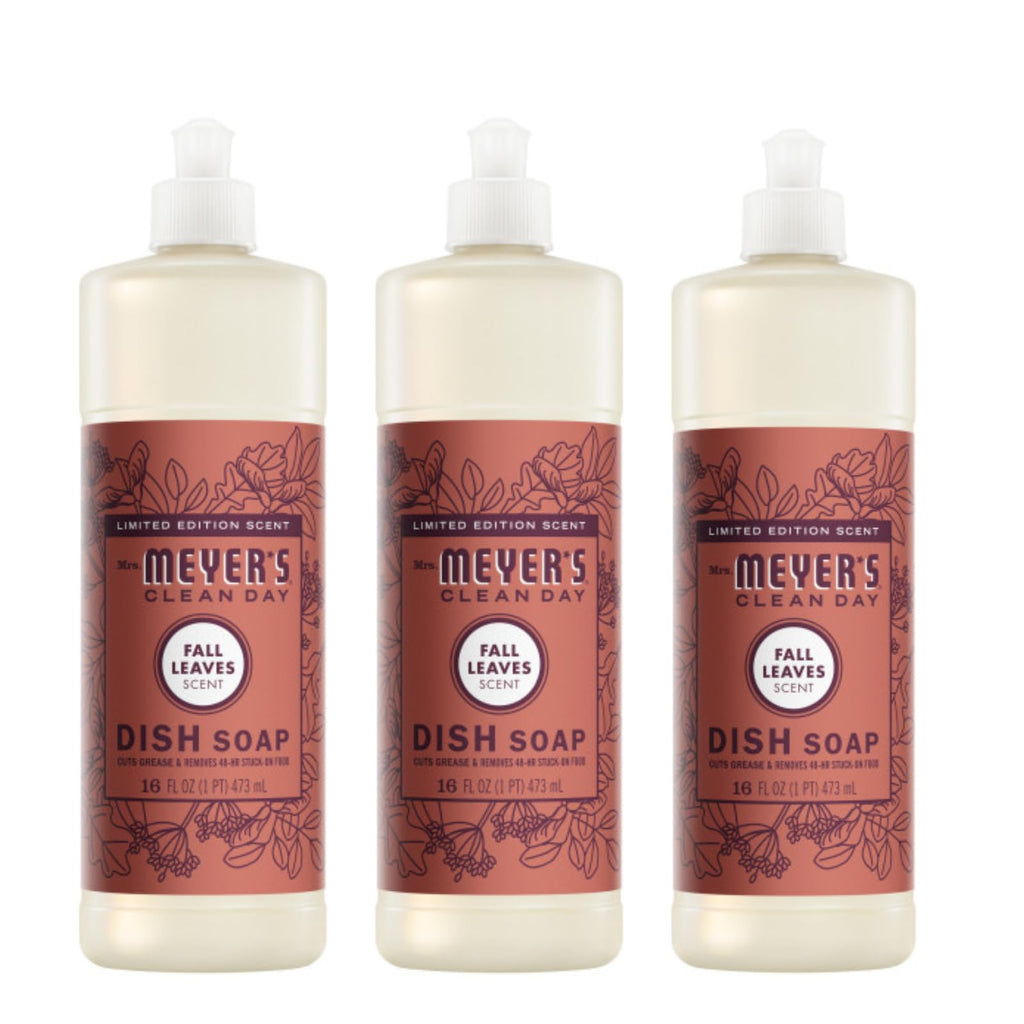 Mrs. Meyer's Clean Day Fall Leaves Liquid Dish Soap, Case of 6, 16 fl oz