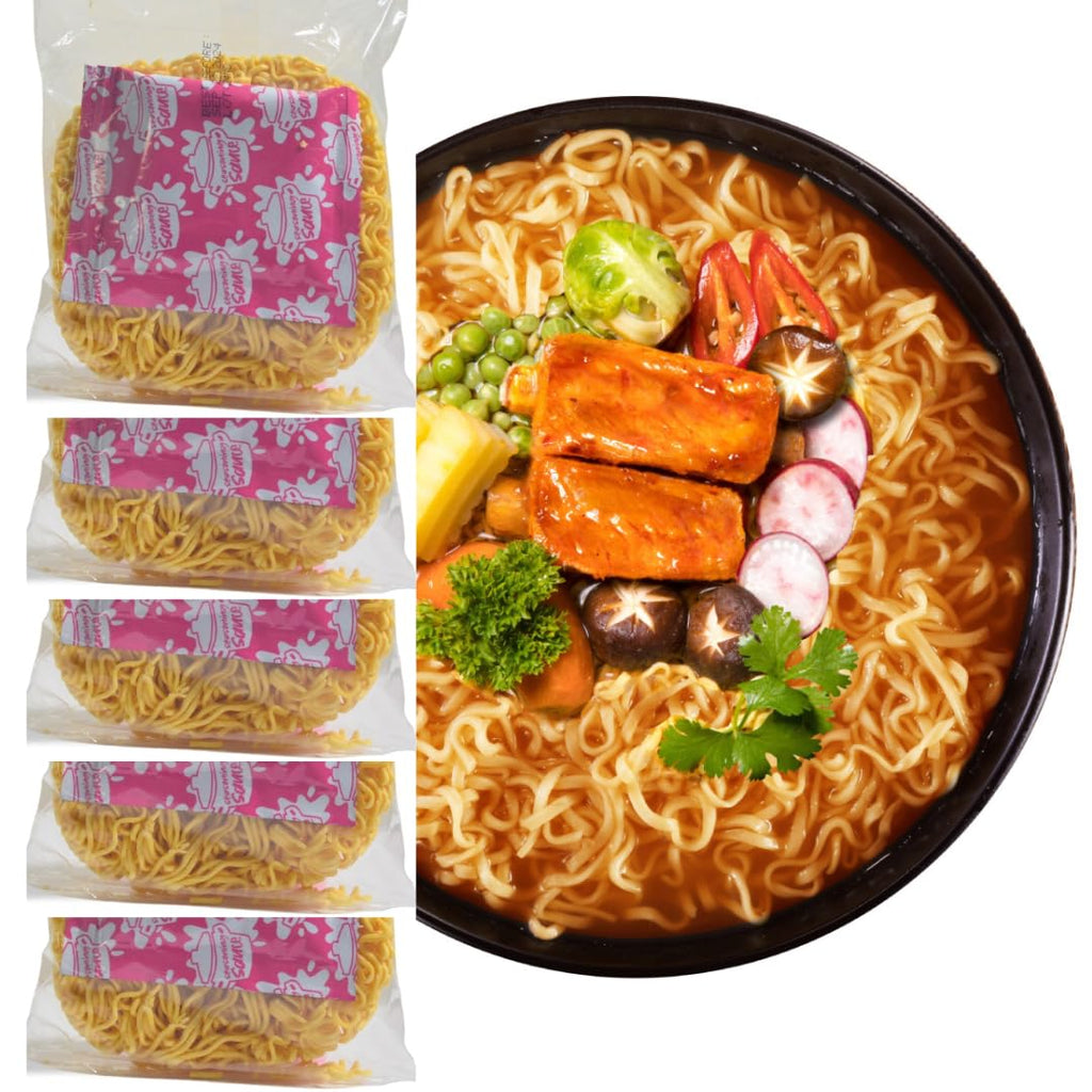 A-Sha Foods Hot Spicy Ramen Noodle Soup Packets, Case of 8, 11.3 oz
