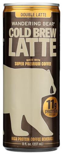 Wandering Bear Coffee Cold Brew Latte, Case of 12, 8 fl oz