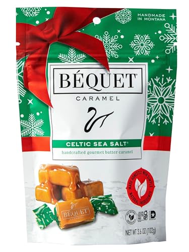 Bequet Chewy Celtic Sea Salt Caramels, Case of 12, 3.6 Ounce Bags