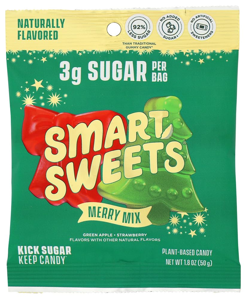 SmartSweets Merry Mix Candy, Case of 14, 1.8 Ounce Bags