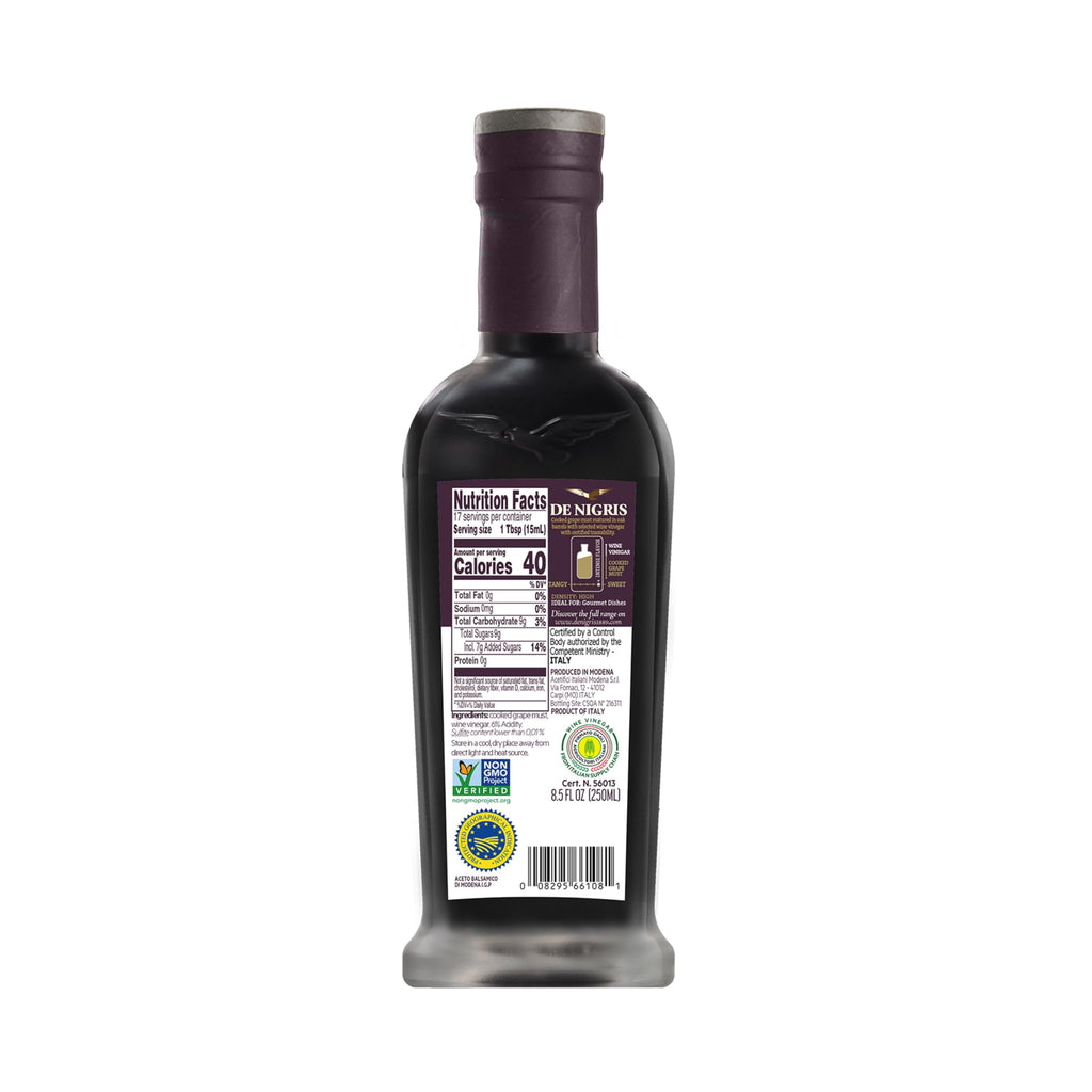 De Nigris Platinum Eagle Balsamic Vinegar of Modena, Case of 6, 8.5 Fluid Ounce