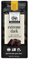 Endangered Species Chocolate Extreme Dark Chocolate Orca Bar, Case of 12, 3 Ounce