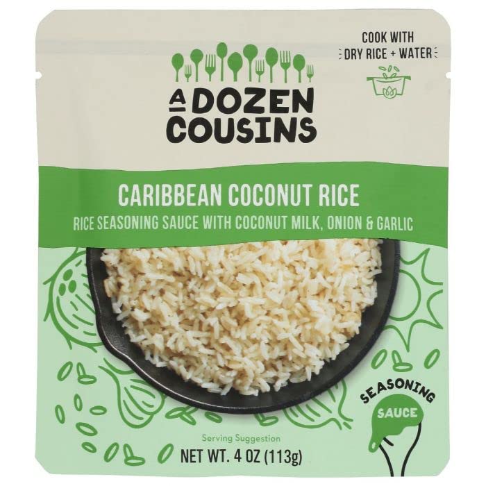 A Dozen Cousins Caribbean Coconut Rice Seasoning Sauce, Case of 10, 4 fl oz