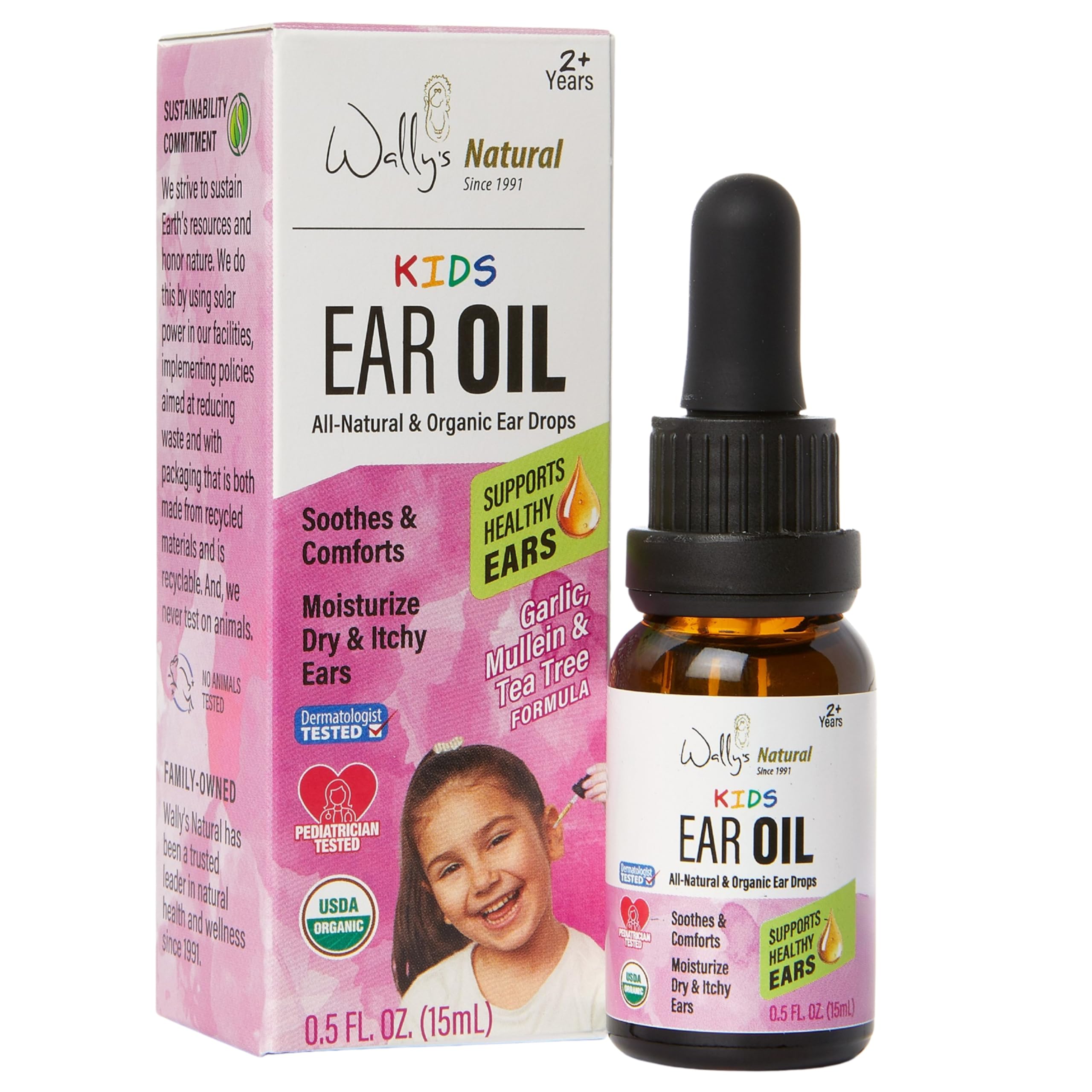 Wally's Natural Kid's Soothing Ear Oil with Olive Oil and Lavender, 0.5 fl oz