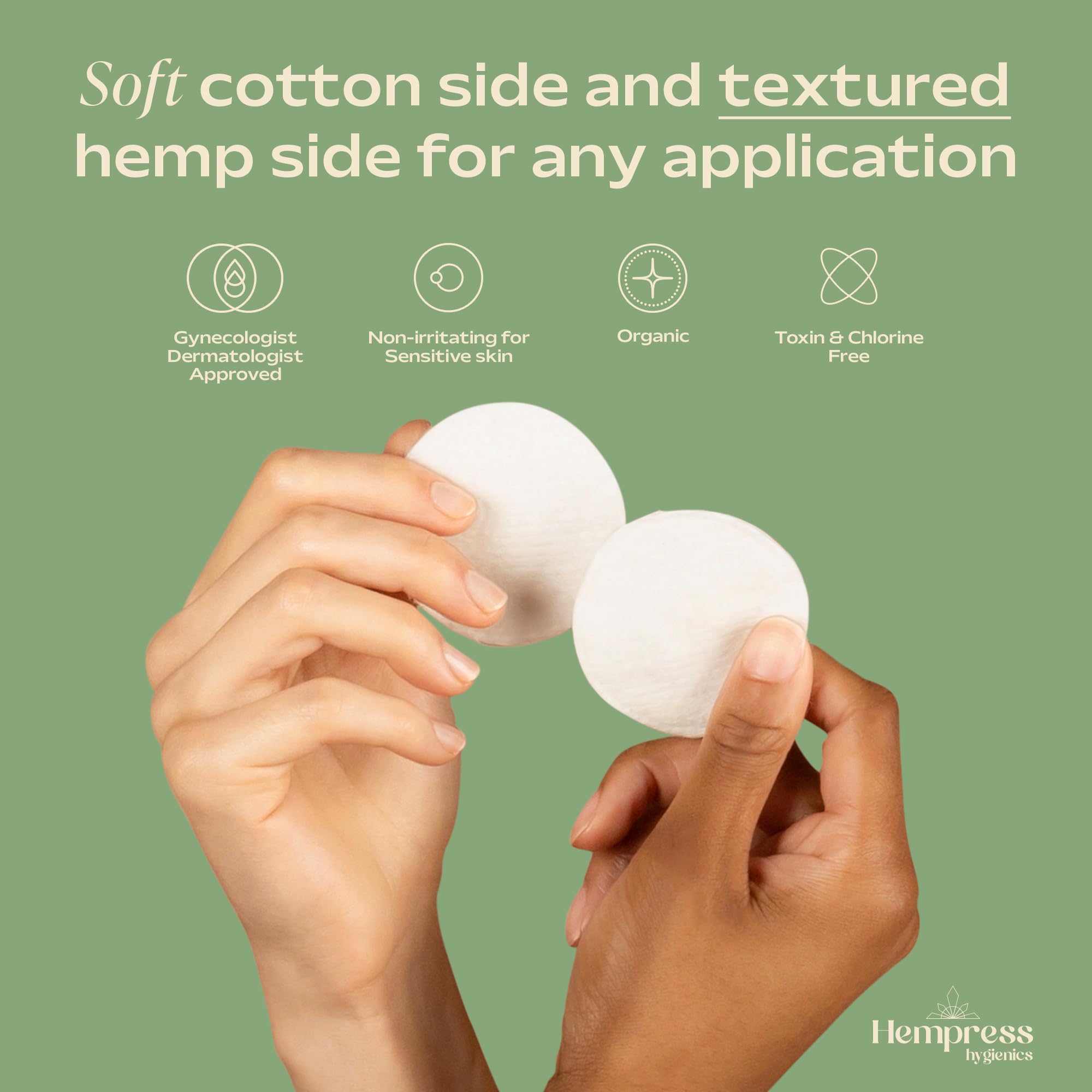 Hempress Hygienics Hemp Rounds, 90 Count