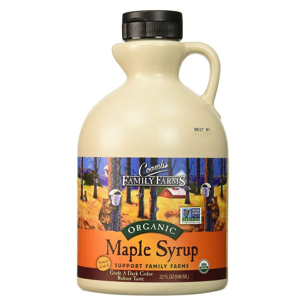 Coombs Family Farms Organic Grade A Dark Robust Maple Syrup, Case of 6, 32 Fluid Ounce Bottles