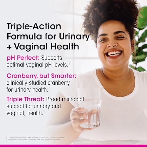 vH Essentials Probiotics with Prebiotics and Cranberry Feminine Health Supplement, Case of 4, 60 Count Bottles