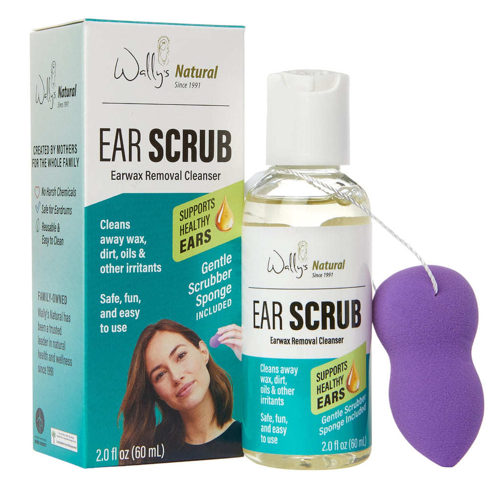 Wally's Natural Adult Ear Cleansing Scrub with Soft-Tipped Scrubber, 2 fl oz