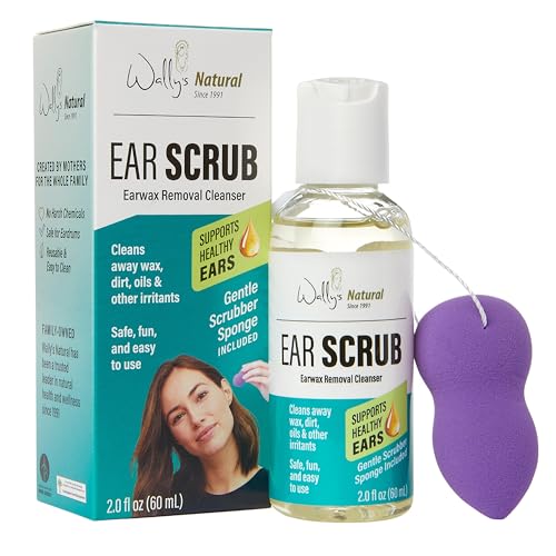 Wally's Natural Adult Ear Cleansing Scrub with Soft-Tipped Scrubber, 2 fl oz