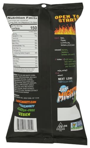 Zack's Mighty Avocado Oil Rolled Tortilla Chips, Buffalo Ranch, Case of 6, 6 oz Bags