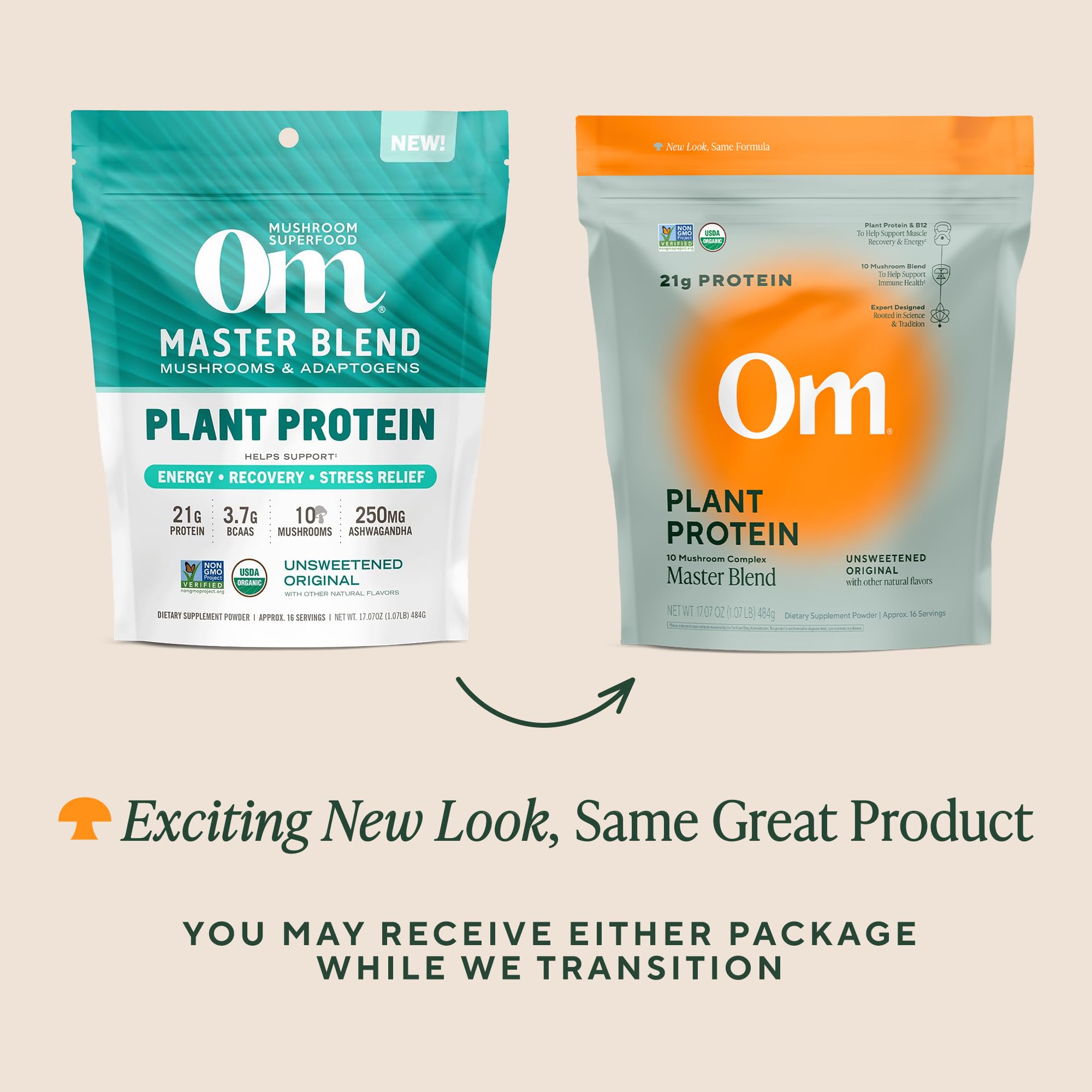 OM Organic Protein Master Blend Original, 17.07 Ounce