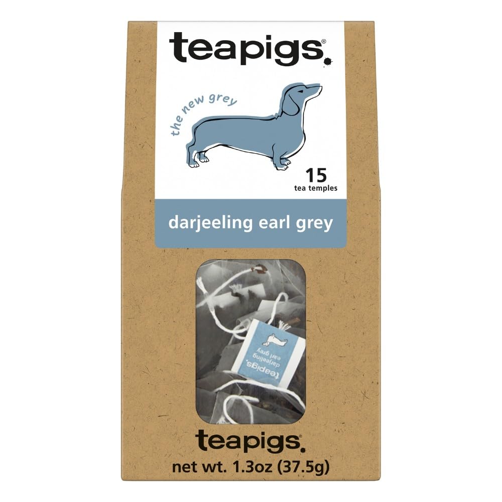Teapigs Darjeeling Earl Grey Tea, Case of 6, 15 Count Boxes