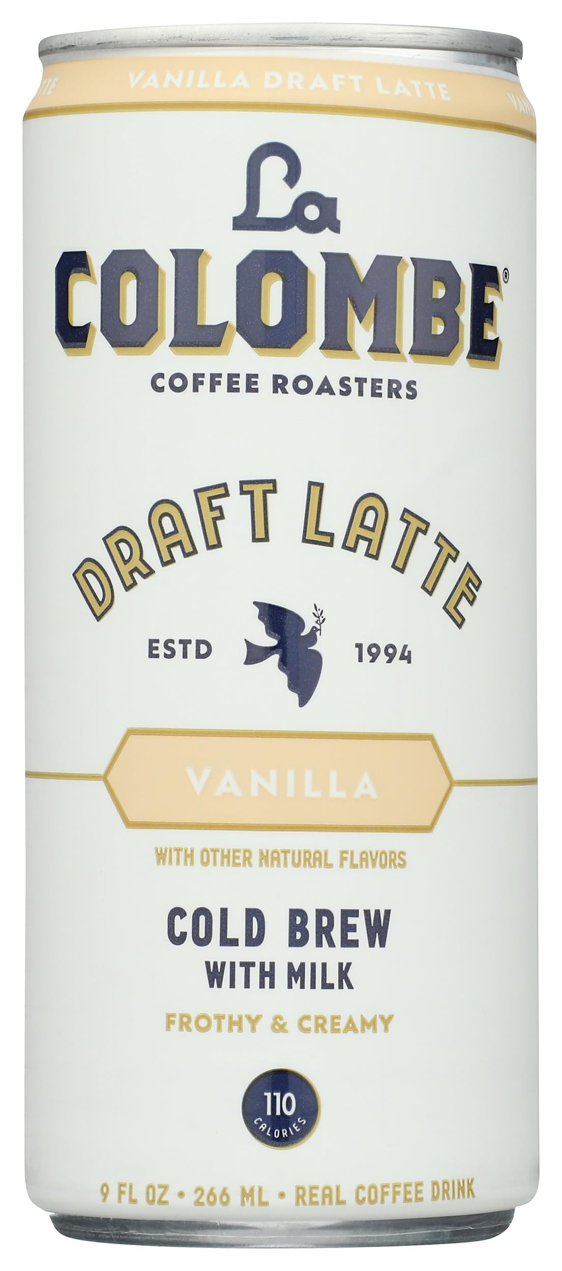 La Colombe Vanilla Draft Latte Coffee, Case of 12, 9 Fluid Ounce