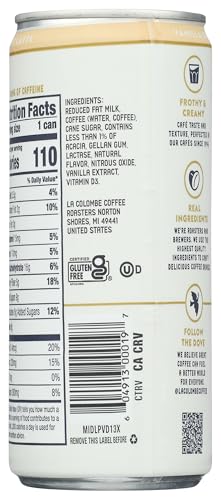 La Colombe Vanilla Draft Latte Coffee, Case of 12, 9 Fluid Ounce
