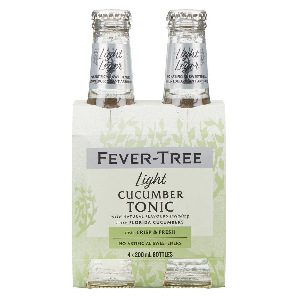 Fever-Tree Refreshingly Light Cucumber Tonic Water, Case of 6 Multipacks, 4 Count, 6.8 Fluid Ounce Bottles
