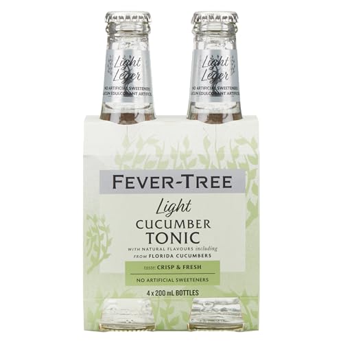 Fever-Tree Refreshingly Light Cucumber Tonic Water, Case of 6 Multipacks, 4 Count, 6.8 Fluid Ounce Bottles