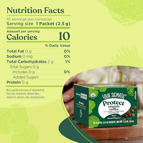 Four Sigmatic Organic Instant Coffee for Gut Health, 10 Count