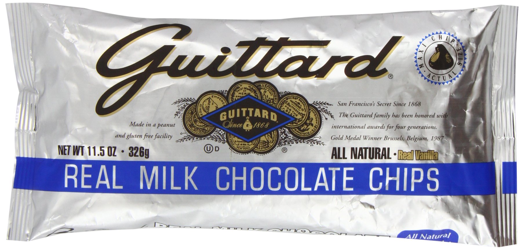 Guittard Real Milk Chocolate Baking Chips, Case of 12, 11.5 Ounce
