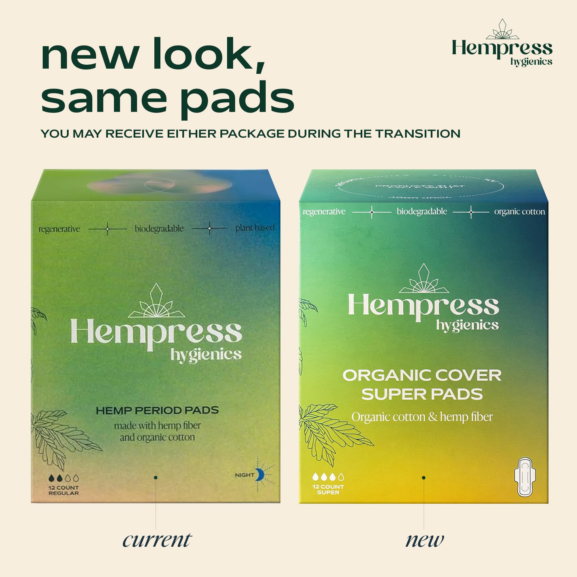 Hempress Hygienics Super Pads with Organic Cover, 12 Count
