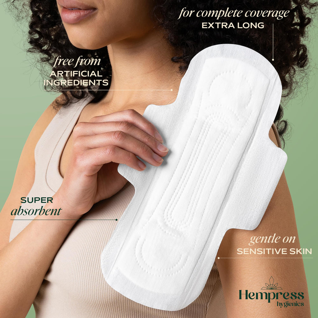 Hempress Hygienics Super Pads with Organic Cover, 12 Count